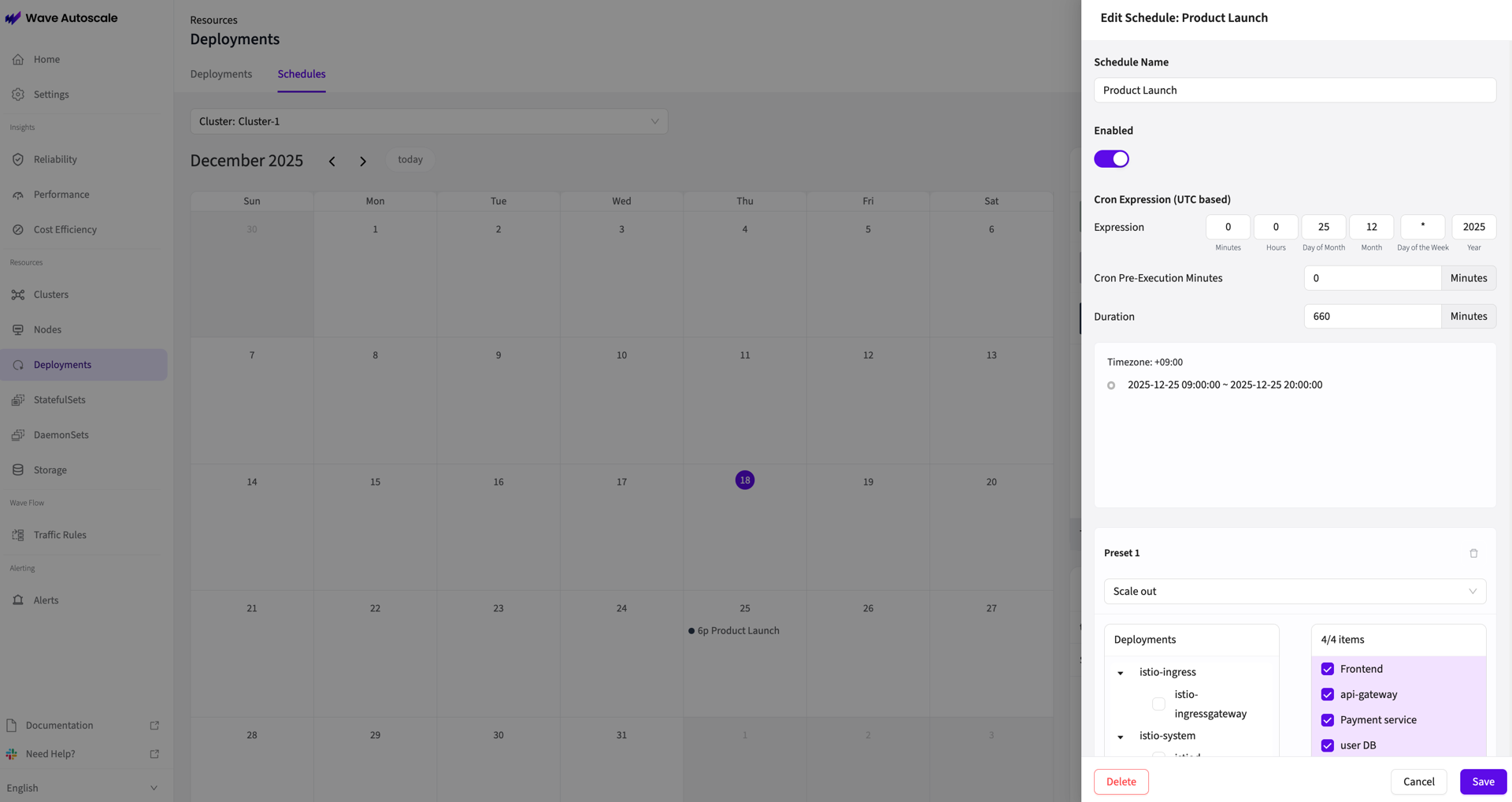 Autopilot Setting in Wave Autoscale