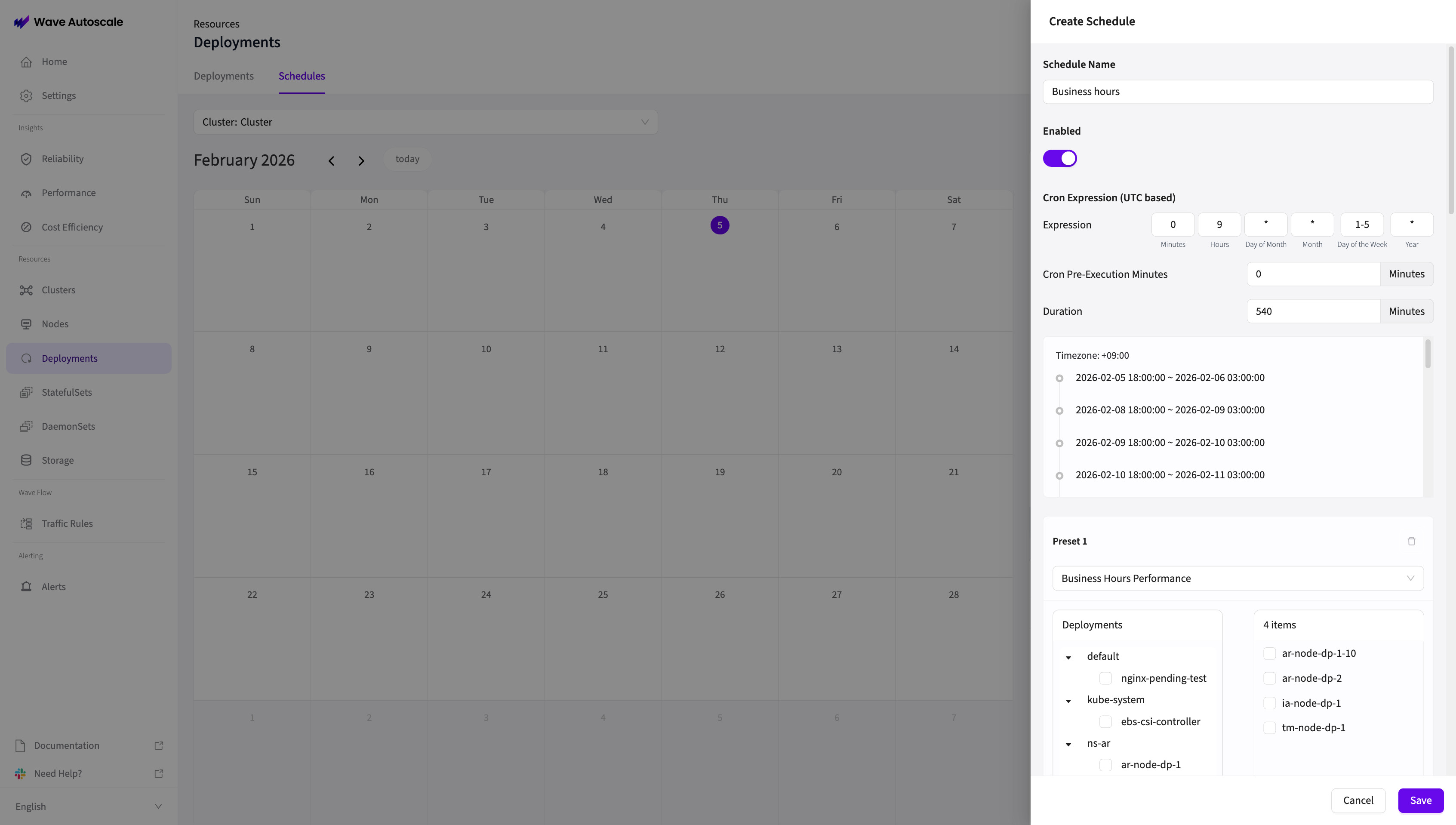 Autopilot Schedule