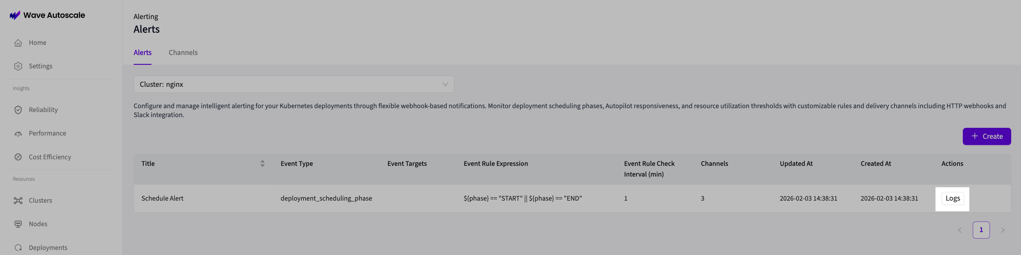 Wave Console Alert Logs